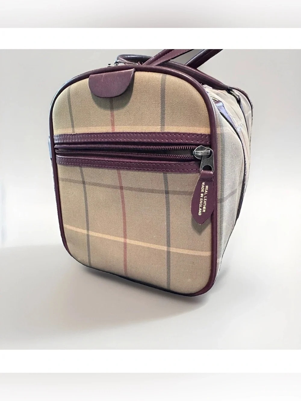 Authentic Burberry House Check Boston Duffel Travel Bag 35 Vintage